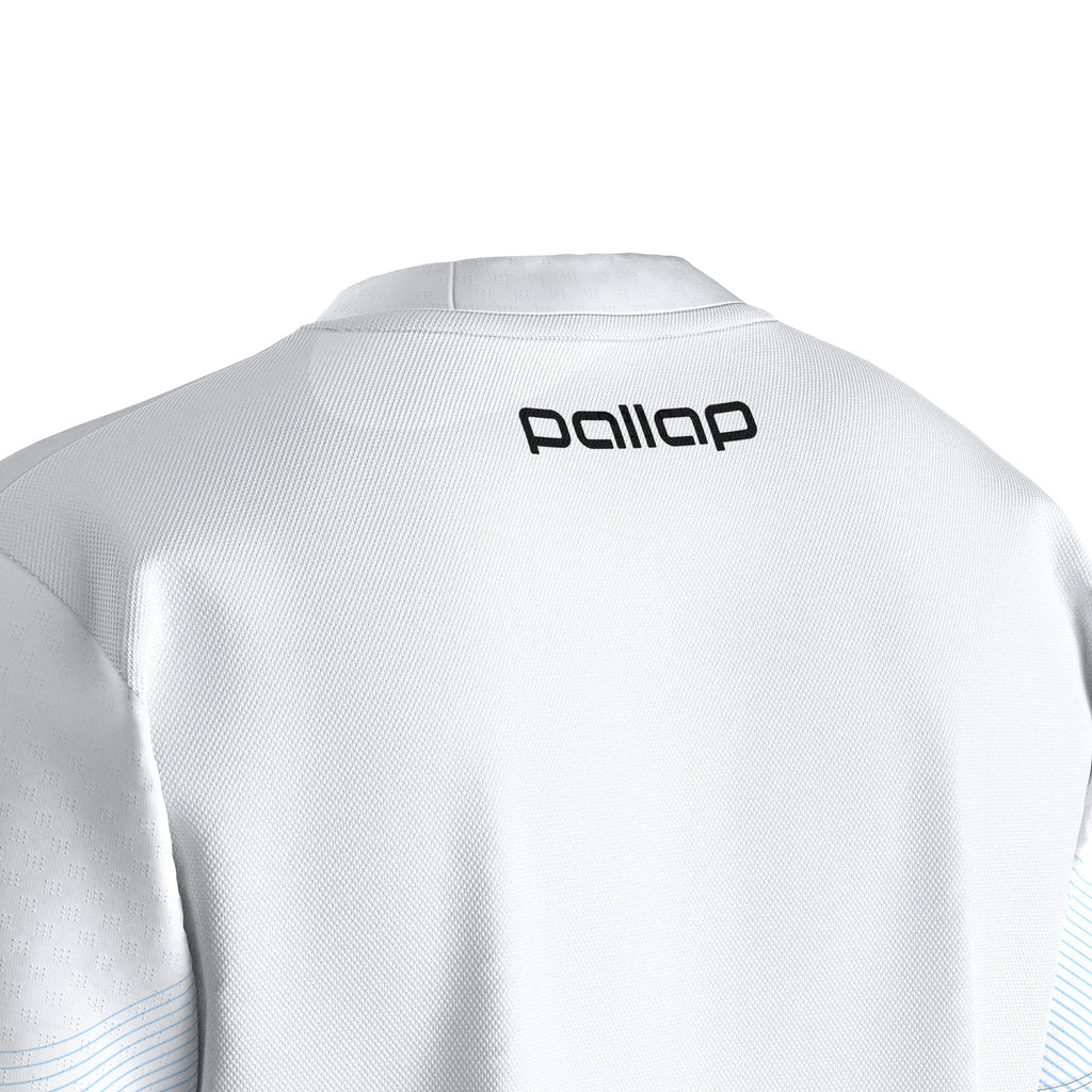 Pallap Tech White/Cyan Blue Men T-Shirt