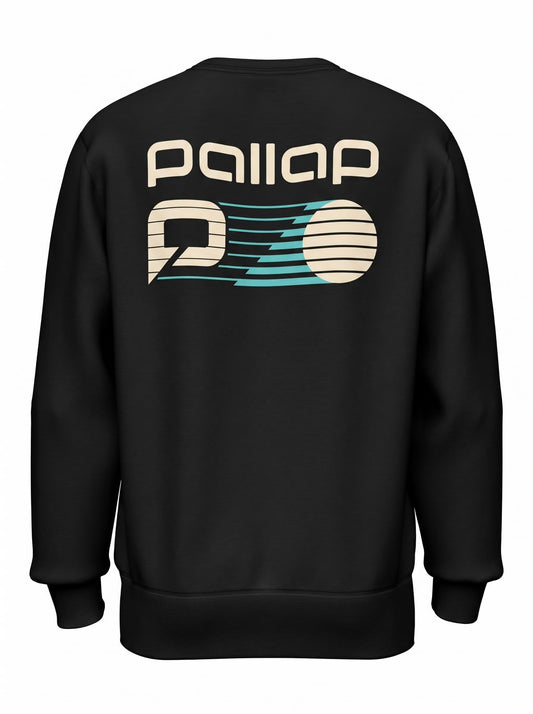 Pallap Vintage Leisure Black Men Crewneck