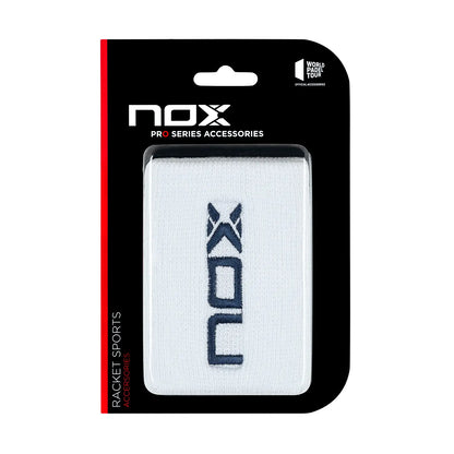 NOX Wristband White Logo Blue 2 pcs