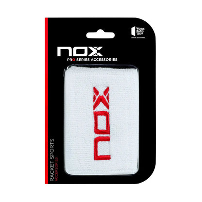 NOX Wristband White Logo Red 2 pcs