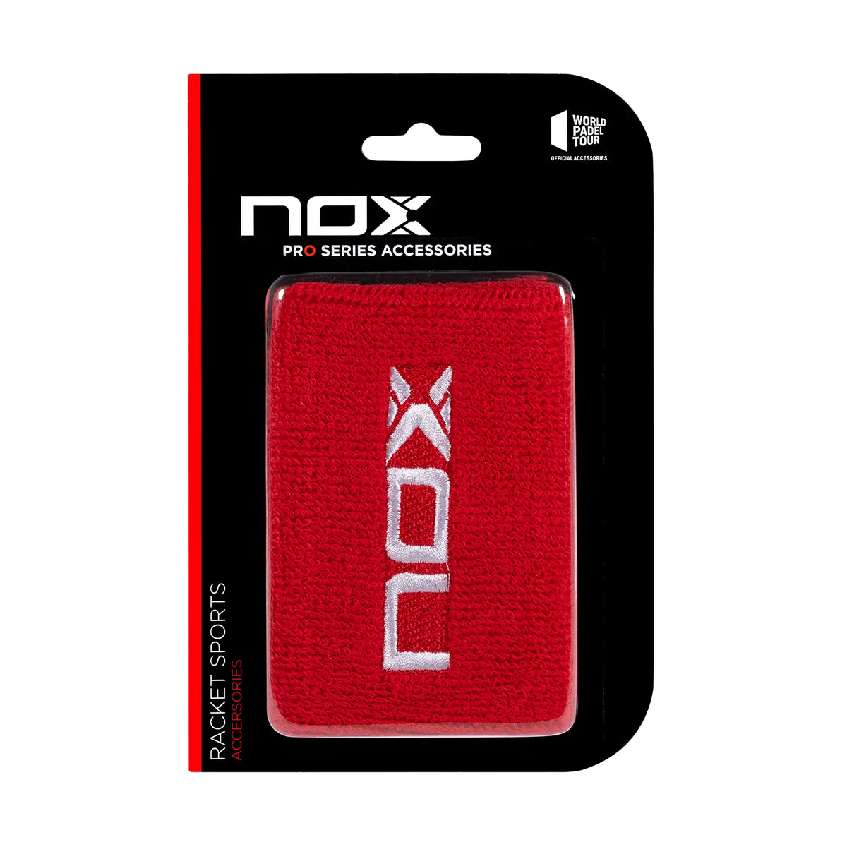 NOX Wristband Red Logo White 2 pcs