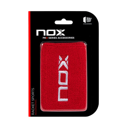 NOX Wristband Red Logo White 2 pcs