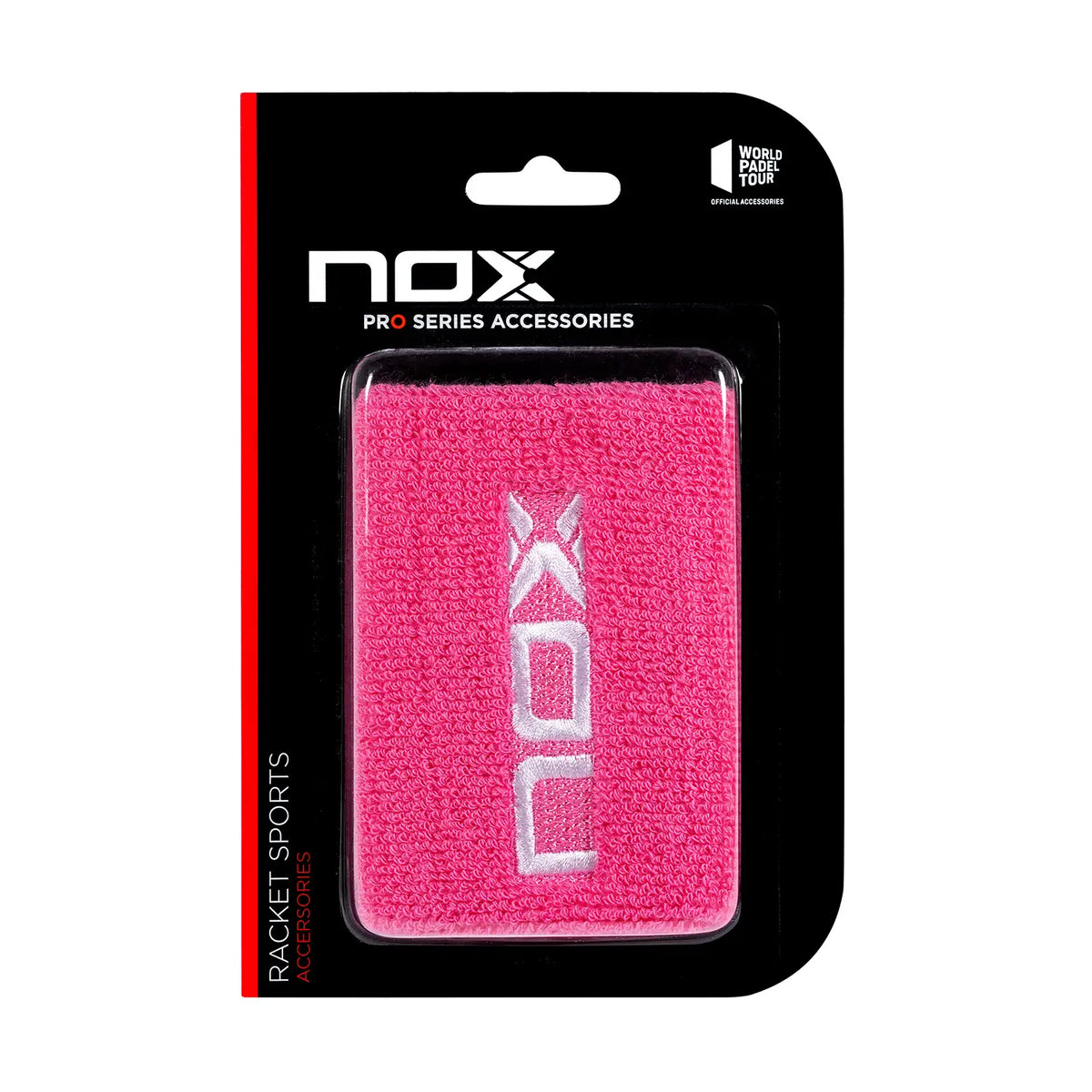 NOX Wristband Pink Logo White 2 pcs