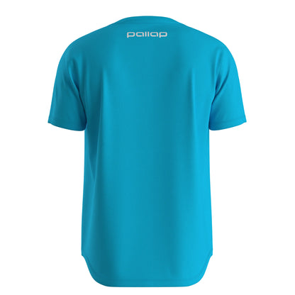 Pallap Cotton Cyan Blue Men T-Shirt
