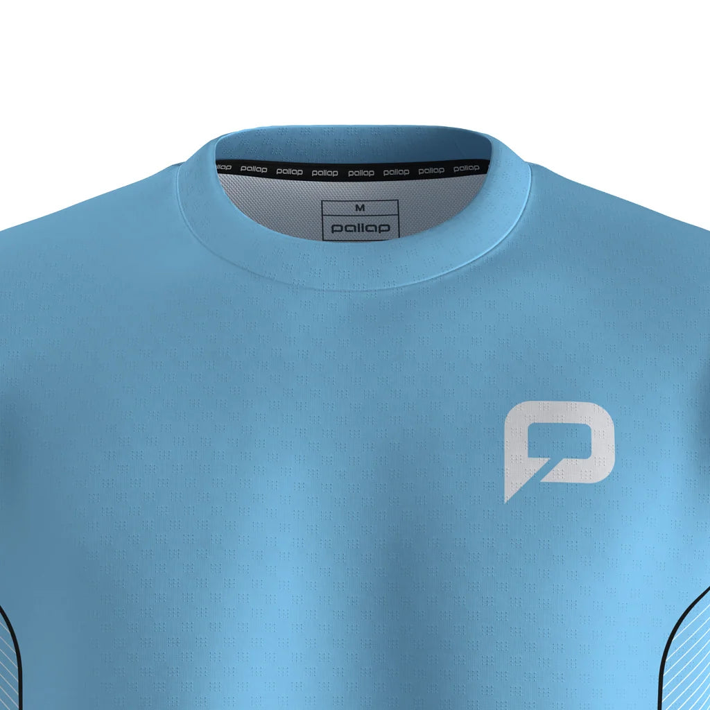 Pallap Tech Cyan Blue/White Men T-Shirt