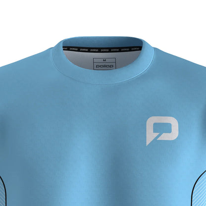 Pallap Tech Cyan Blue/White Men T-Shirt