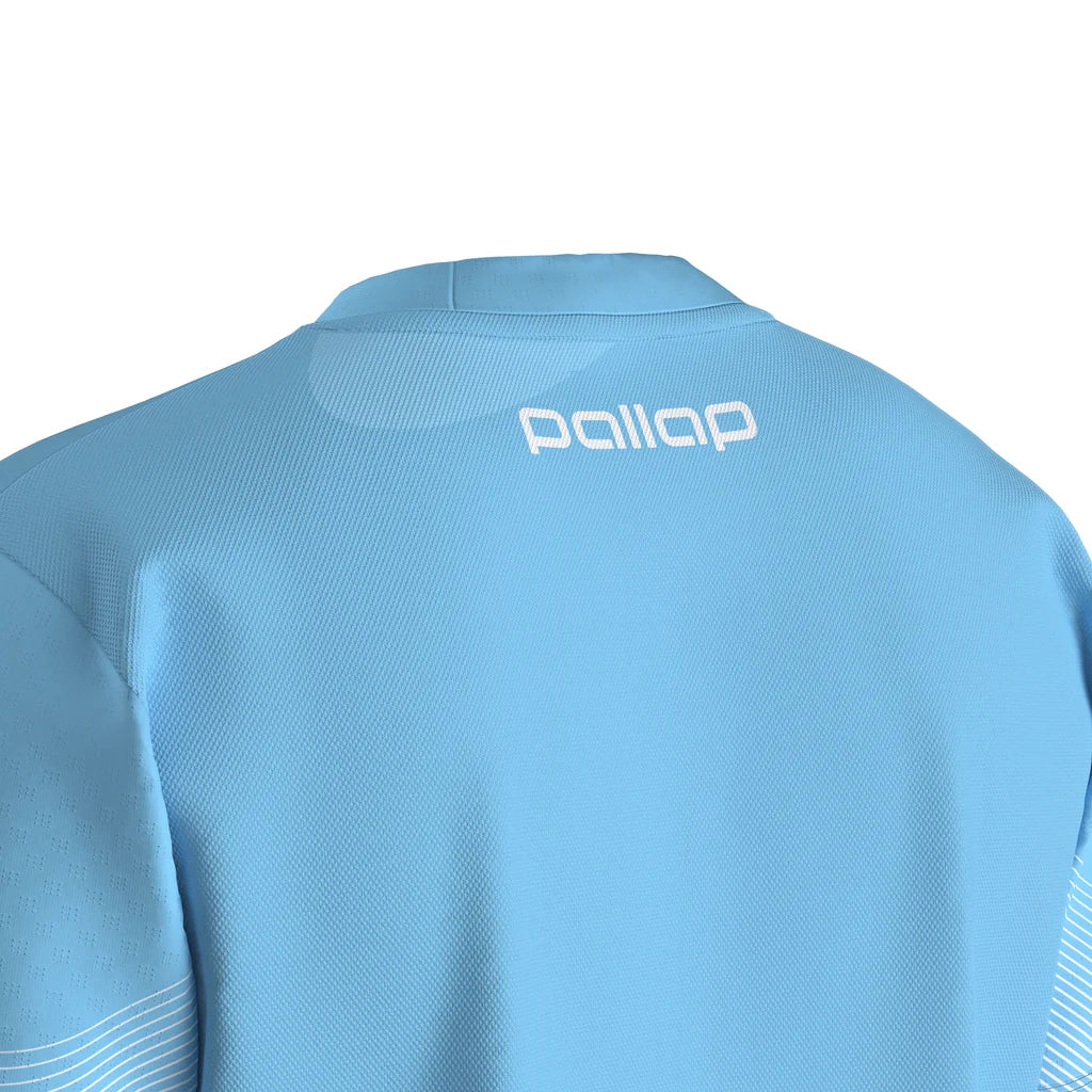 Pallap Tech Cyan Blue/White Men T-Shirt