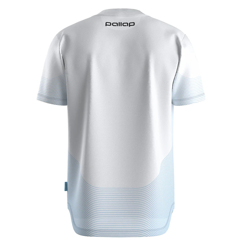 Pallap Tech White/Cyan Blue Men T-Shirt